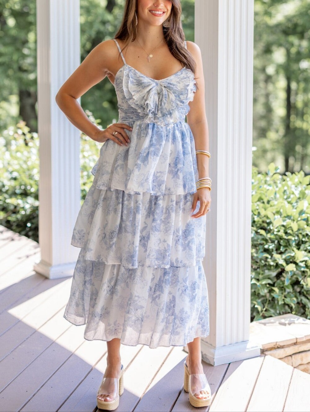 Sofie The Lable Tiered Ruffle Floral Midi Dress
